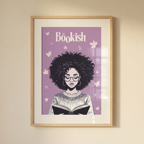 Be Bookish® Autumn Poster als gemütliche Wanddekoration in einem herbstlichen Wohnzimmer für Book Lover.