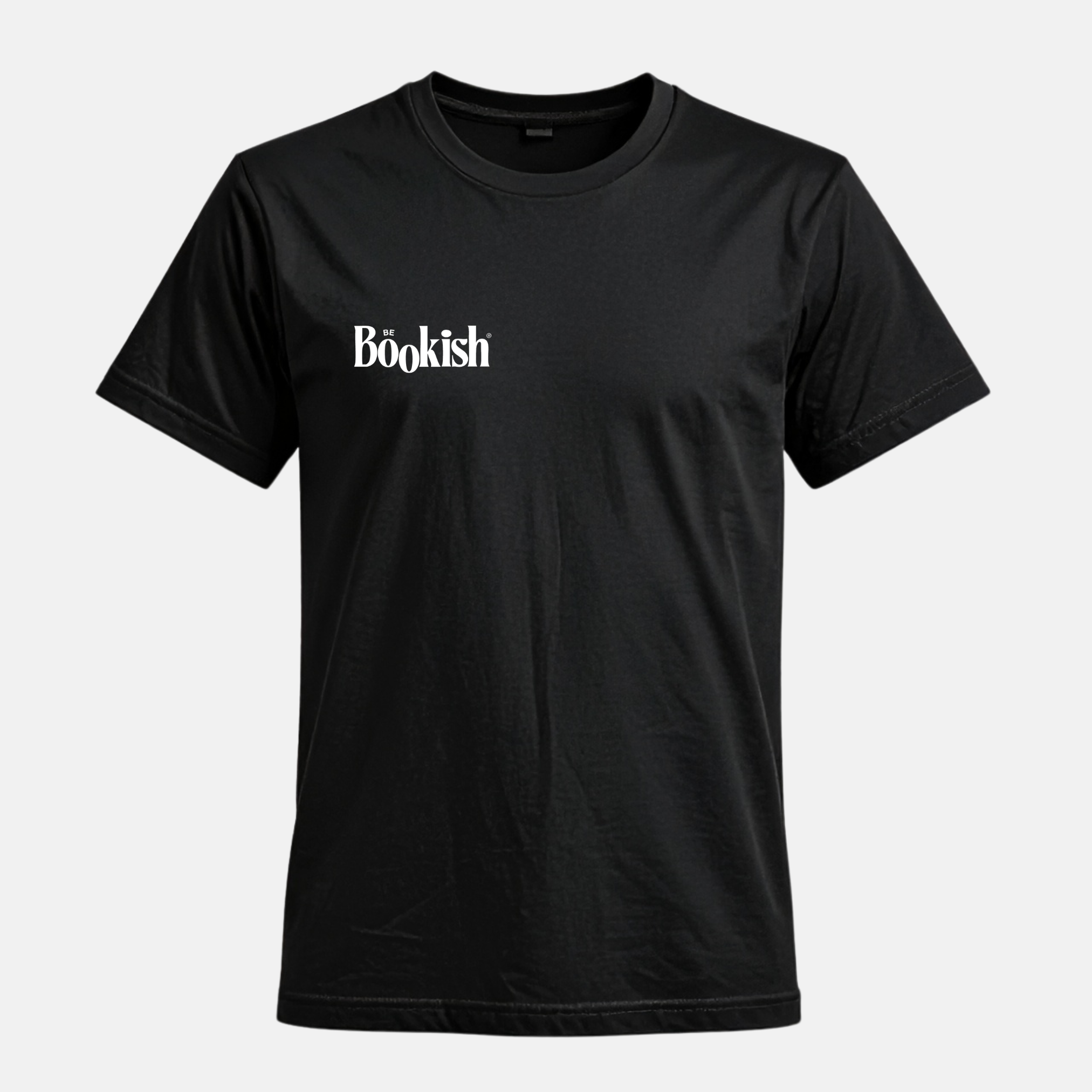 Be Bookish Basic T-Shirt Schwarz – nachhaltiges, minimalistisches Shirt für Buchliebhaber, fair produziert und bequem.